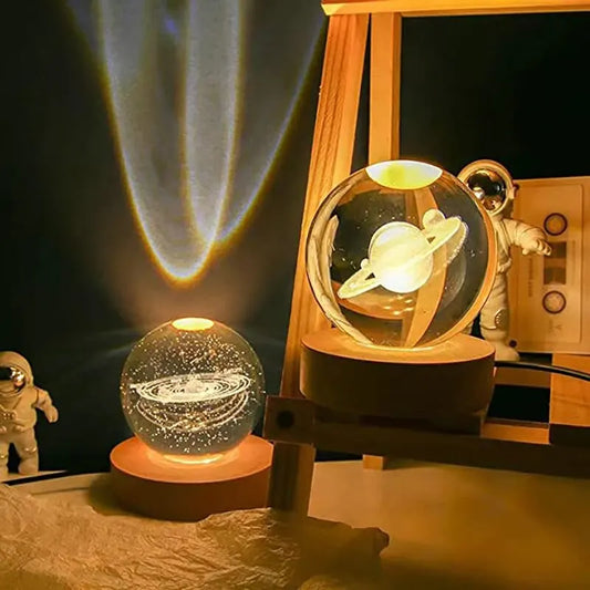 Lámpara Nocturna de Bola de Cristal – Diseño Sistema Solar