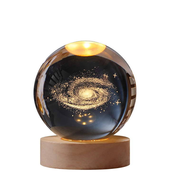 Lámpara Nocturna de Bola de Cristal – Diseño Sistema Solar