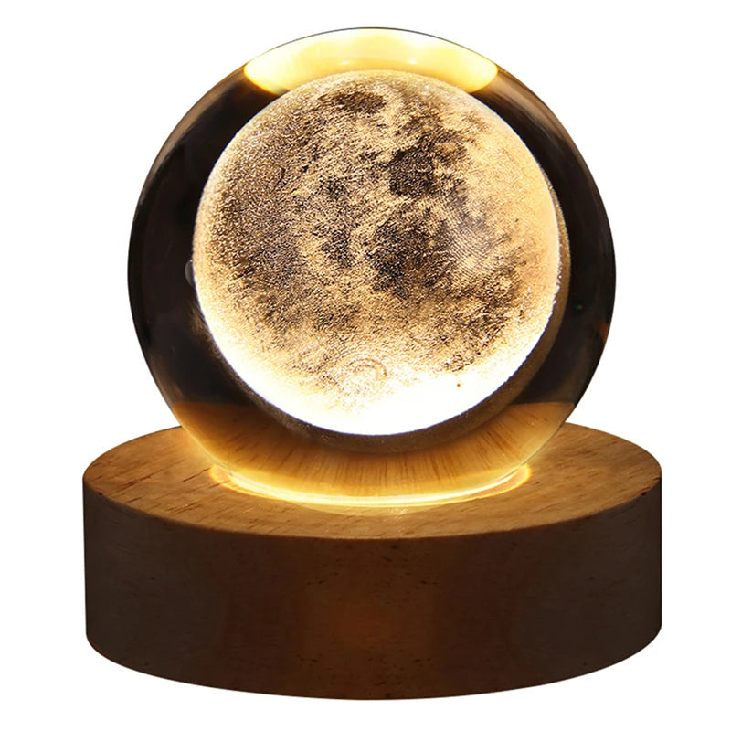 Lámpara Nocturna de Bola de Cristal – Diseño Sistema Solar